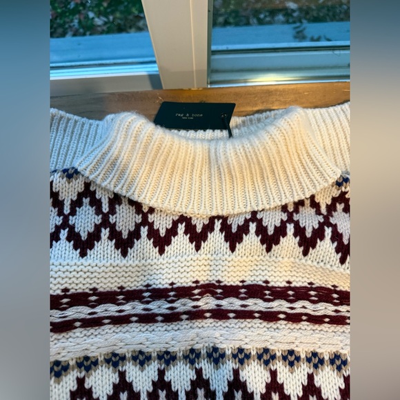 Rag & Bone Willow Fair Isle Wool Turtleneck Sweater M - Picture 4 of 12